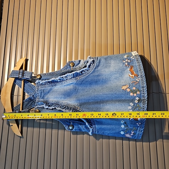 18-24ms Mantaray embroidered jeans dungaree skirt, adjustable shoulder straps - Picture 16 of 16